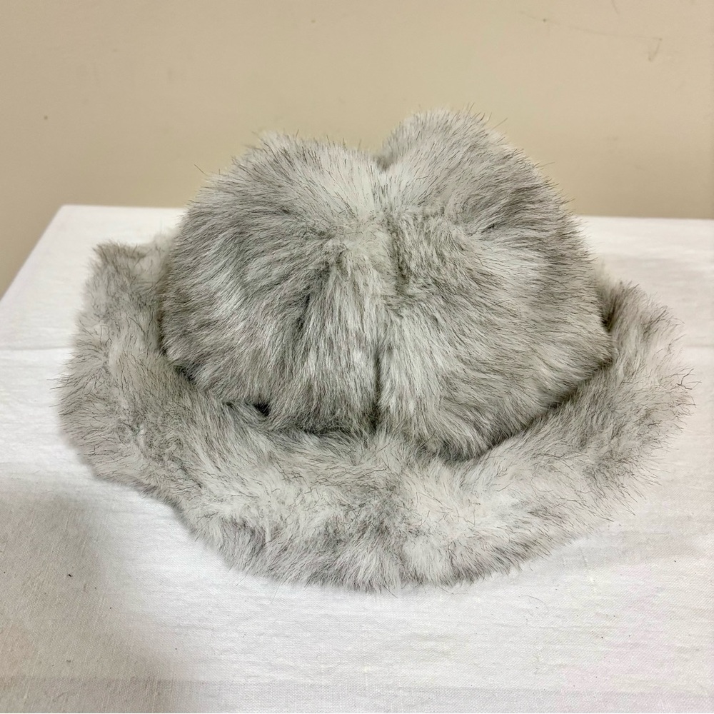 Faux Fur Bucket Hat Gray Union Made